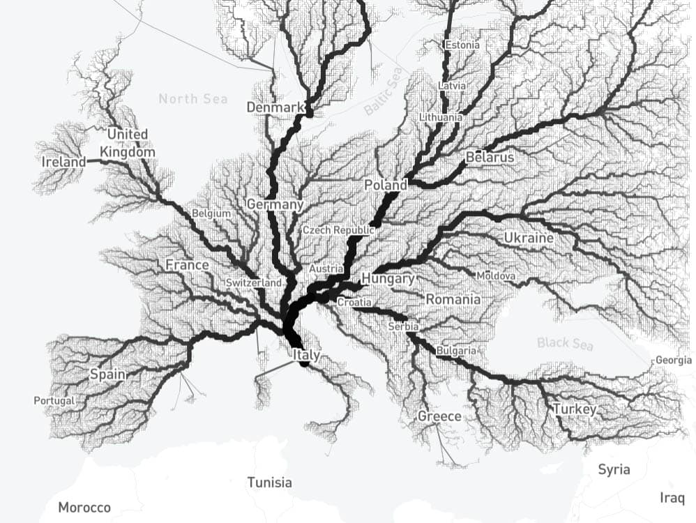 Una mappa interattiva dimostra che tutte le strade portano a Roma