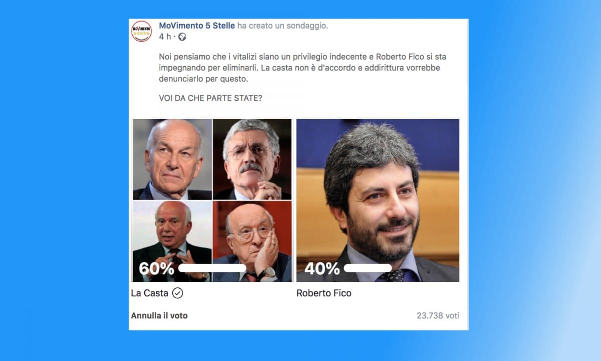 L'epic fail del sondaggio anti-casta del Movimento 5 Stelle