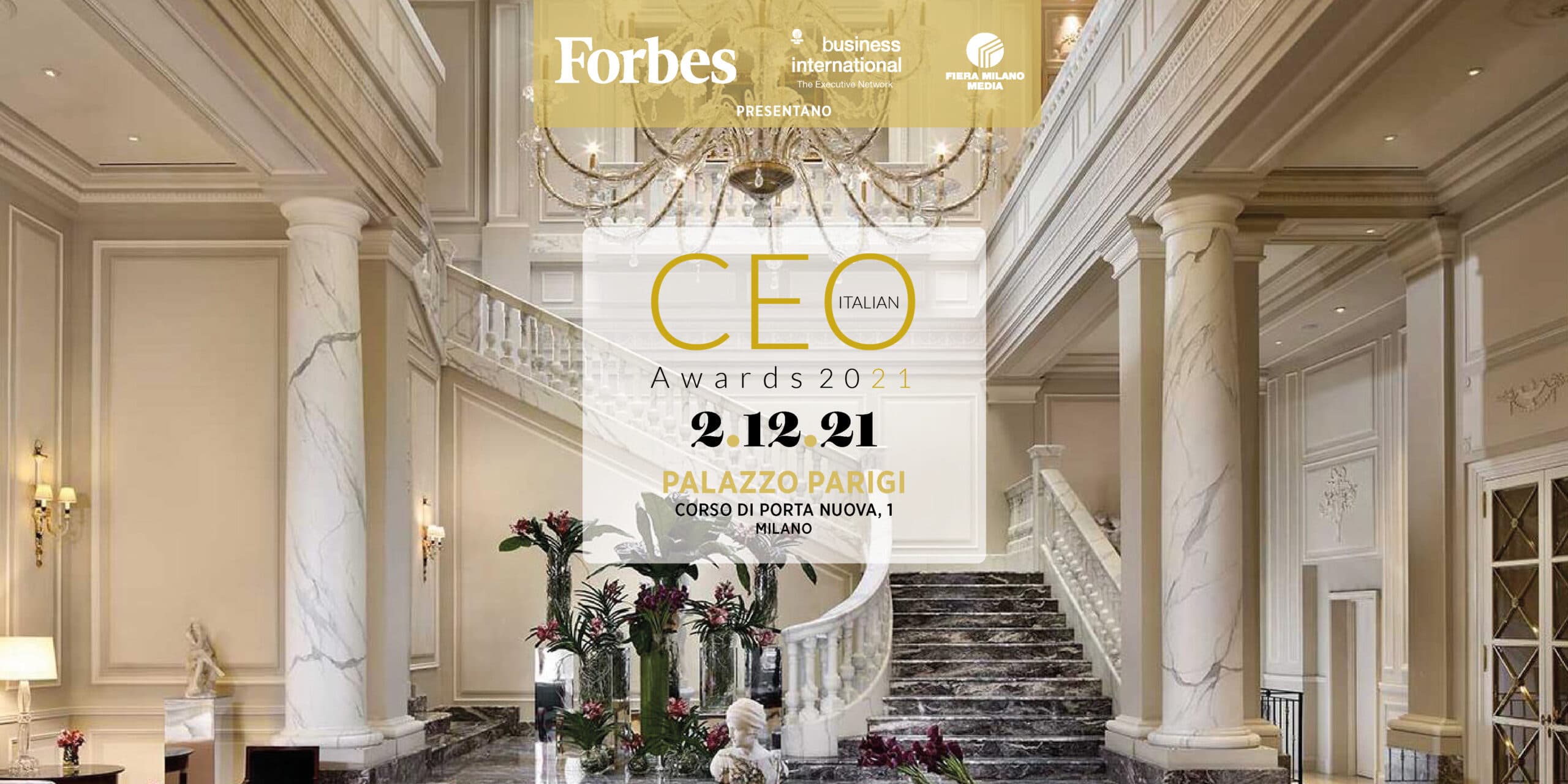 Ceo Italian Awards 2021: appuntamento a giovedì 2 dicembre a Palazzo Parigi