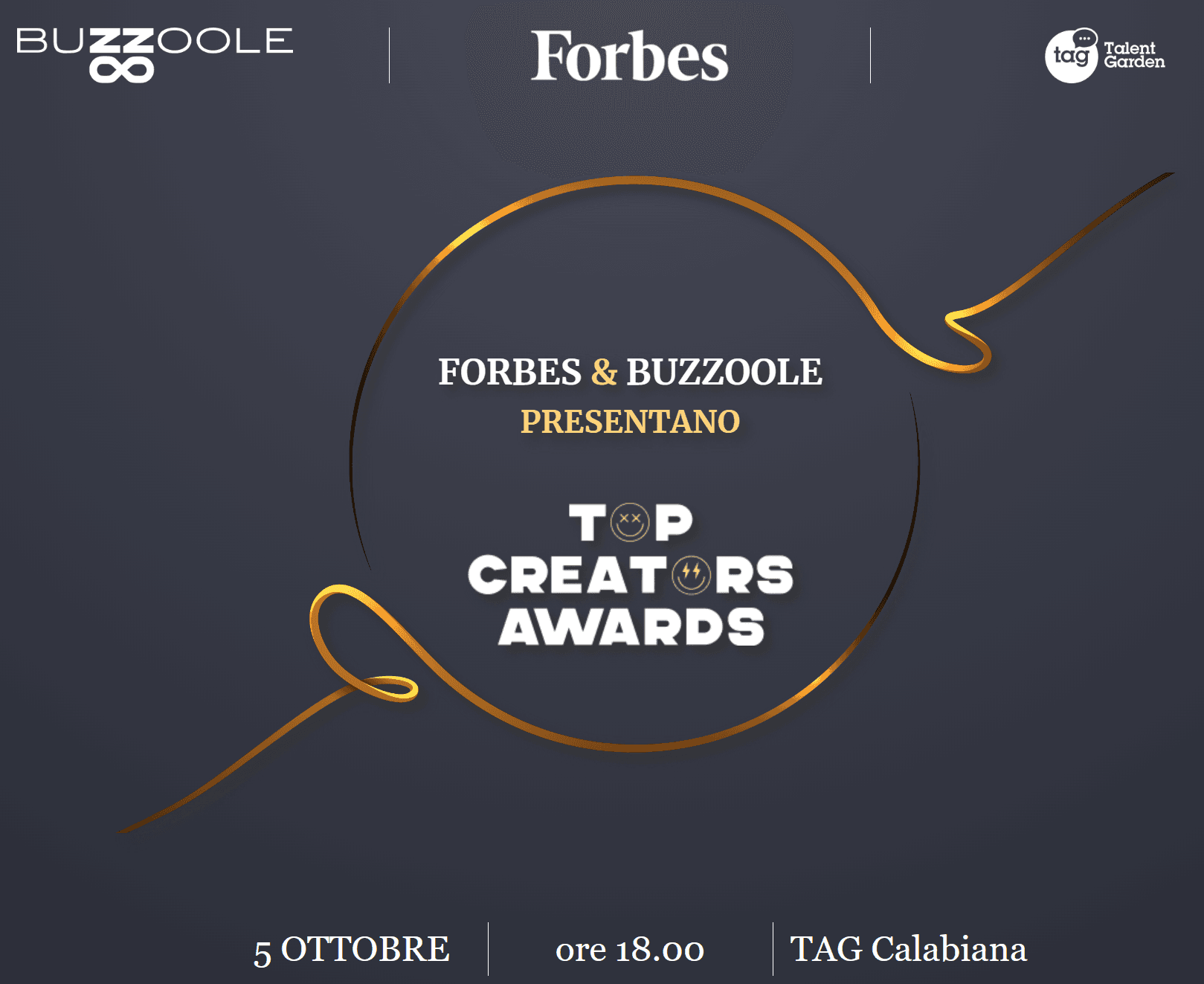Buzzoole e Forbes presentano i Top Creators Awards: il 5 ottobre la premiazione al Tag Calabiana di Milano