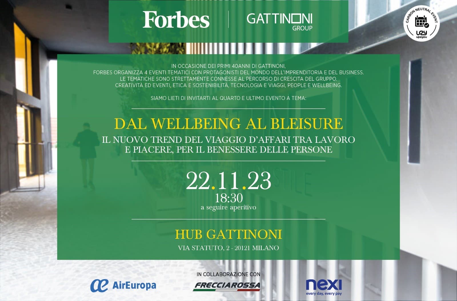 "Dal wellbeing al bleisure": appuntamento il 22 novembre per l'ultimo evento targato Gattinoni e Forbes