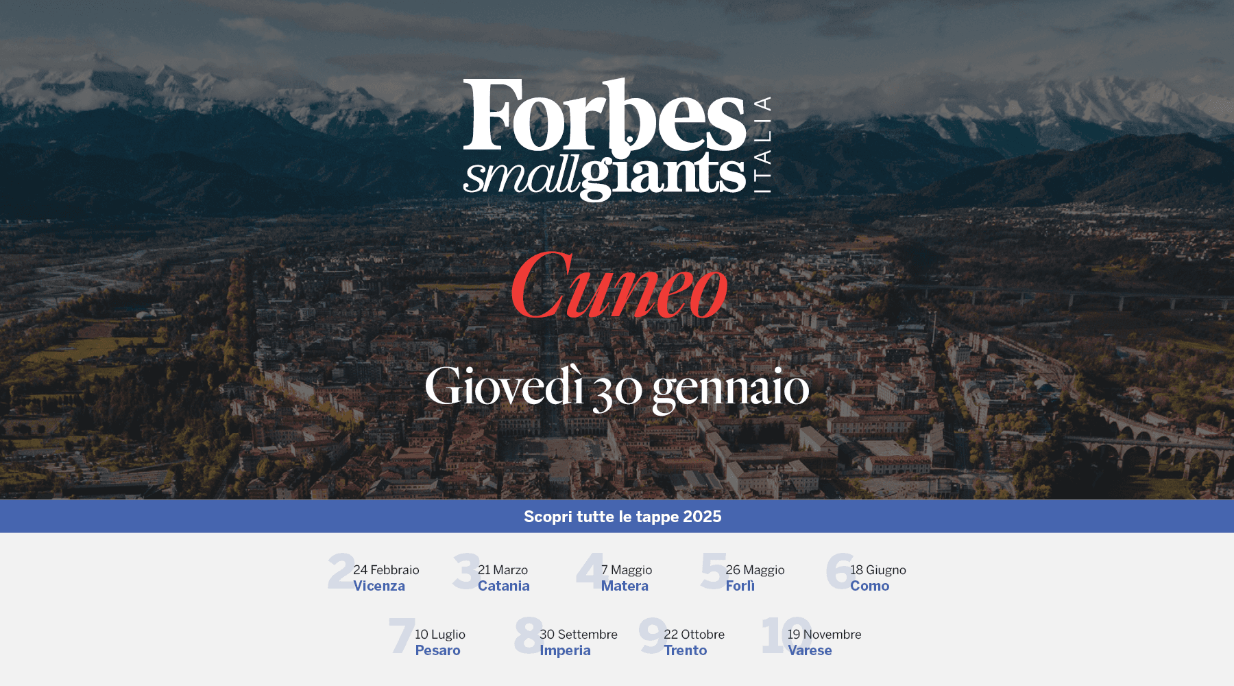 Forbes Small Giants: la prossima tappa del roadshow dedicato alle Pmi arriva a Cuneo