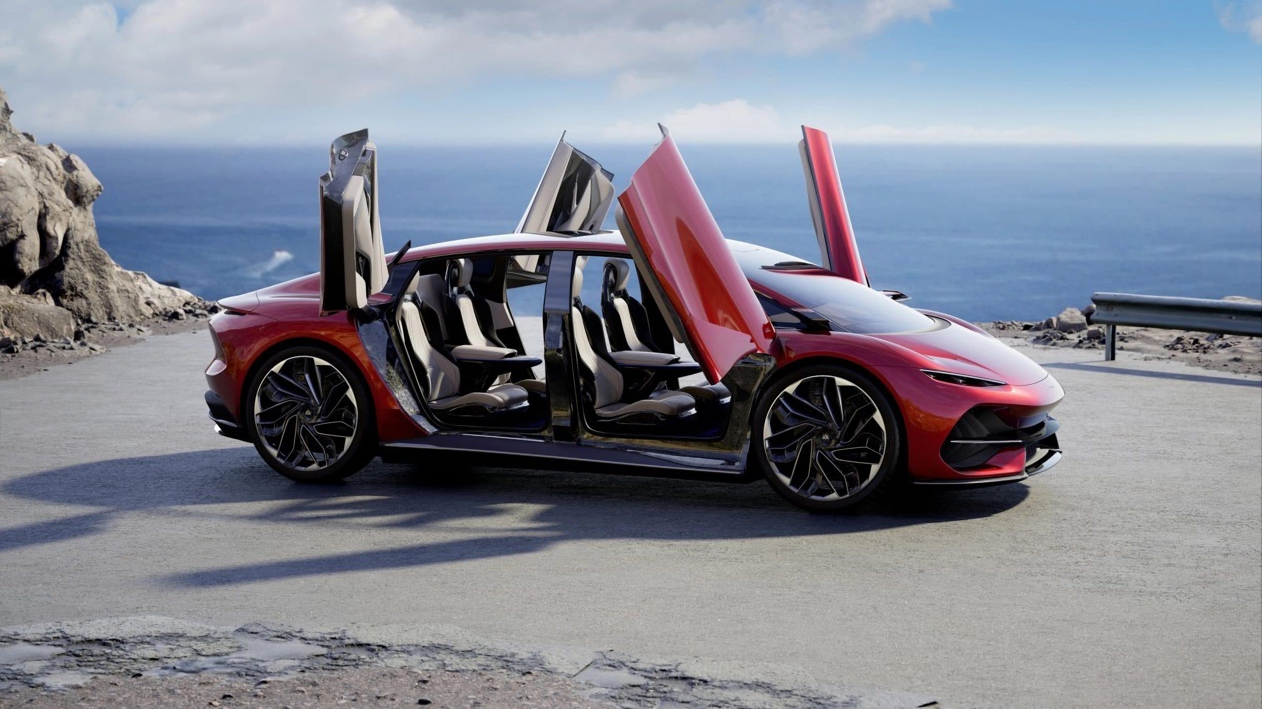 Le immagini della Aehra Sedan, il nuovo prototipo italo-americano full electric