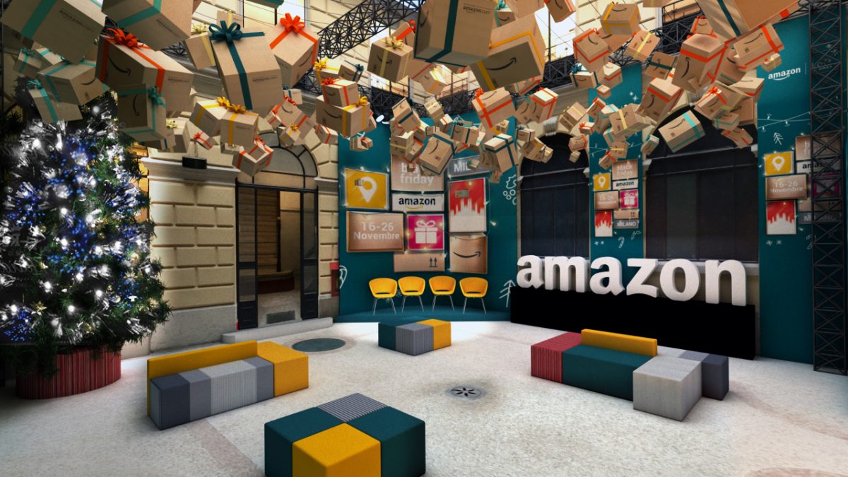 immagine amazon pop-up store, bonus dipendenti