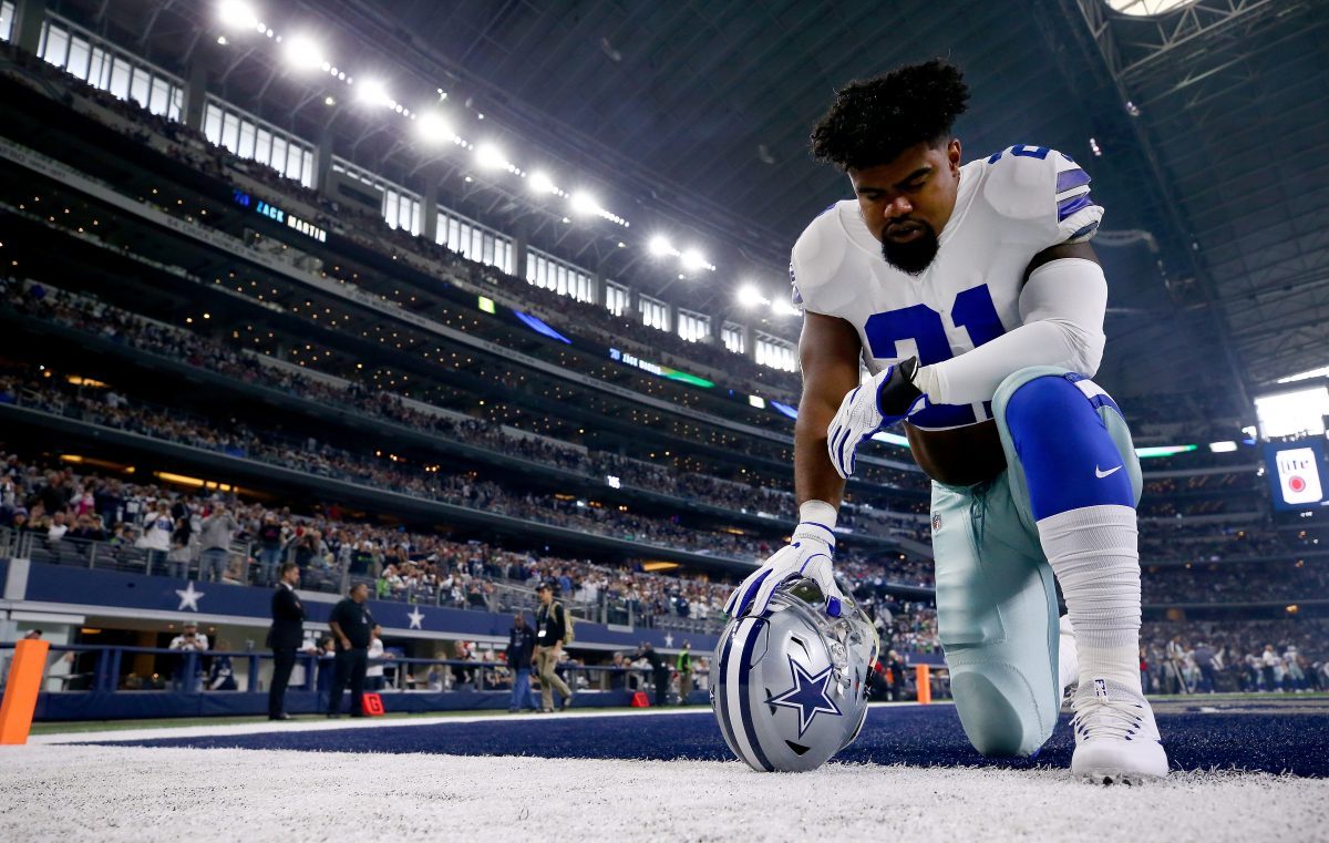 Ezekiel Elliott dei Dallas Cowboys, il team sportivo di maggior valore al mondo.