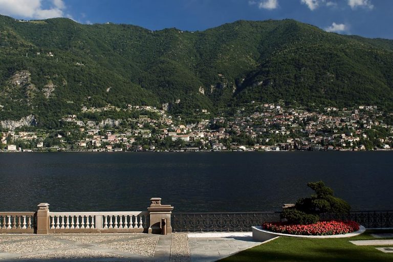 lago di como, panorama, fiori