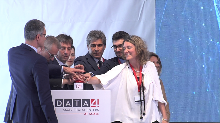 Un momento dell'inaugurazione del data center di Cornaredo