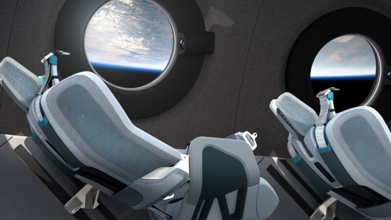 Virgin Galactic: gli interni della navicella spaziale SpaceShipTwo