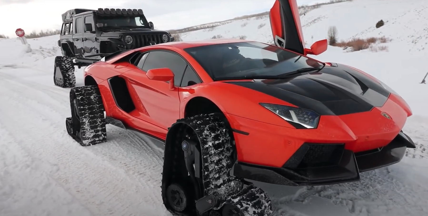 Lamborghini Aventador delle nevi1