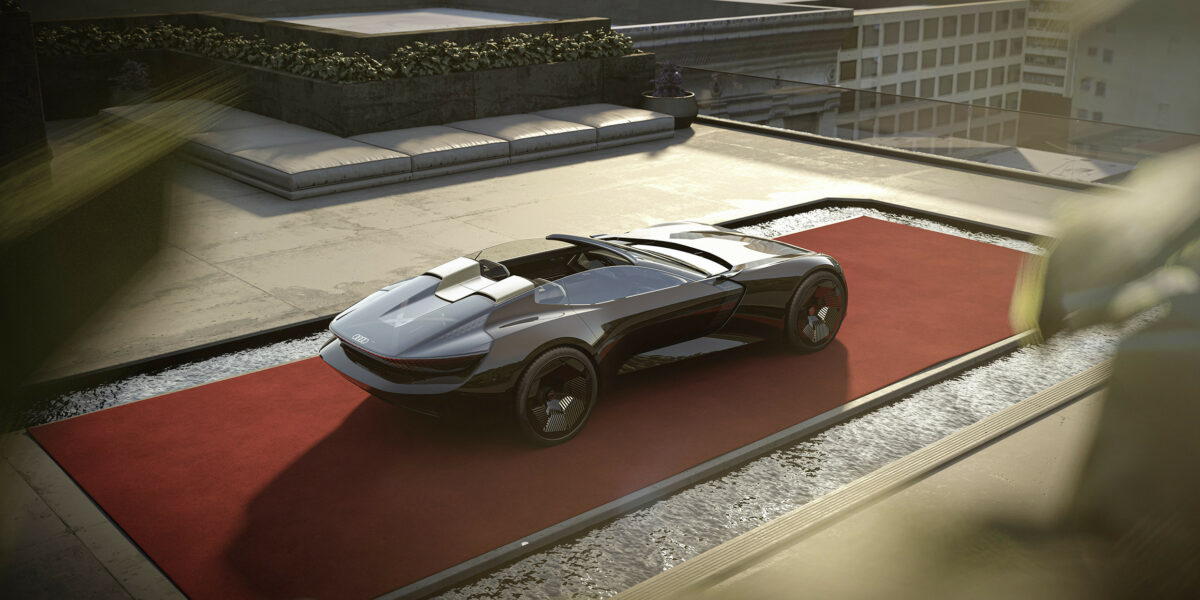 Audi svela il concept di Skysphere, la roadster elettrica a guida autonoma e passo variabile