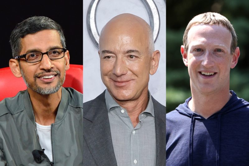 Licenziamenti 2022 Sundar Pichai Jeff Bezos Mark Zuckerberg