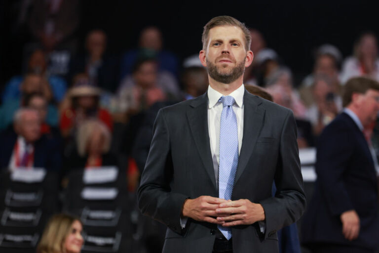 MILWAUKEE, WISCONSIN - JULY 16: Eric Trump, son of former U.S. President Donald Trump, attends the second day of the Republican National Convention at the Fiserv Forum on July 16, 2024 in Milwaukee, Wisconsin. Delegates, politicians, and the Republican faithful are in Milwaukee for the annual convention, concluding with former President Donald Trump accepting his party's presidential nomination. The RNC takes place from July 15-18. (Photo by Joe Raedle/Getty Images)